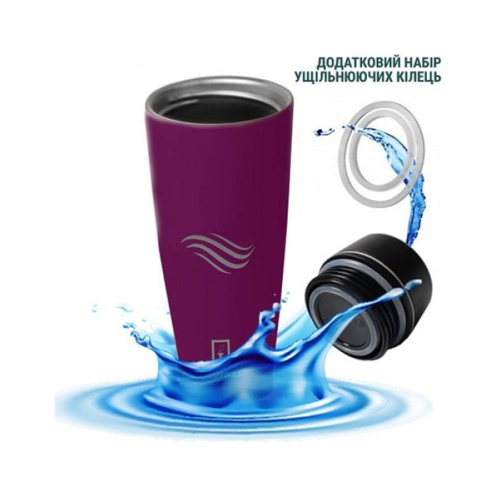 Термокружка Tavialo матовий бордовий колір + 2 ущільнювальних кільця 460 мл (190460103)