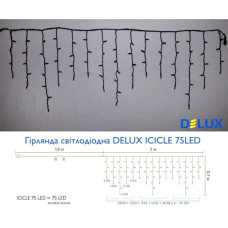 Гірлянда Delux ICICLE 75 LED 2 x 0.7 м IP44 EN Синій/черный (90016593)