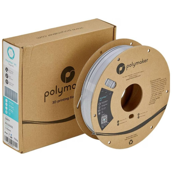 Пластик для 3D-принтера Polymaker PC PolyMax TOUGH 1,75mm 0,75kg GREY (PC02005)
