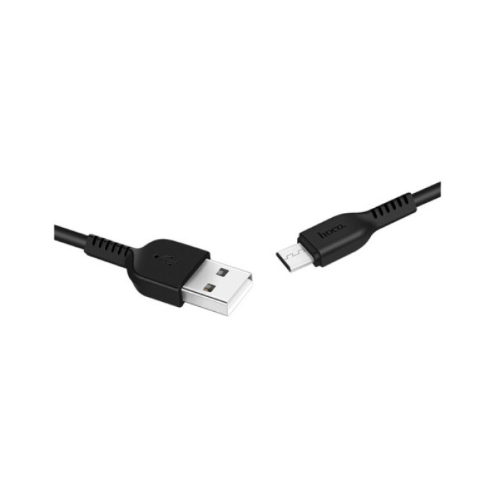 Дата кабель USB 2.0 AM to Micro 5P 2.0m 2A PVC X20 black HOCO (6957531068884)