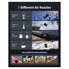 Насос для надувних меблів Flextail Tiny Pump Х з функцією ліхтаря, помаранчевий (6975755964379)