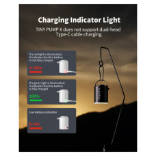 Насос для надувних меблів Flextail Tiny Pump Х з функцією ліхтаря, помаранчевий (6975755964379)