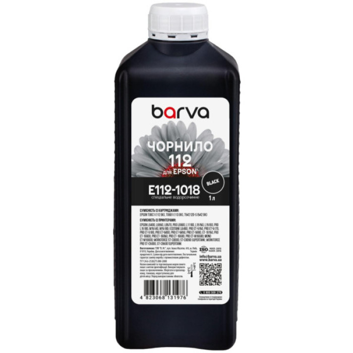 Чорнило Barva Epson 112 1 л, special, black (E112-1018)