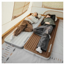 Матрац надувний Naturehike CNK2450WS035, 198х68х9.5 см, коричневий із вбудованою помпою (6927595796955)
