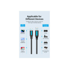 Кабель для принтера USB-C 2.0 to BM 2.0m 2.4А 480Mbps Vention (CQUBH)