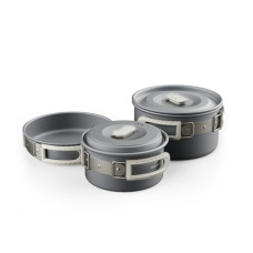 Набір туристичного посуду Naturehike CNK2450CF010, 2 каструлі 1л, 1.7л, сковорідка (6976507663335)