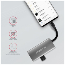 Концентратор AXAGON USB-C to 2xUSB-A + 2xUSB-C 10Gbps 0.13m gray (HMC-4G2)
