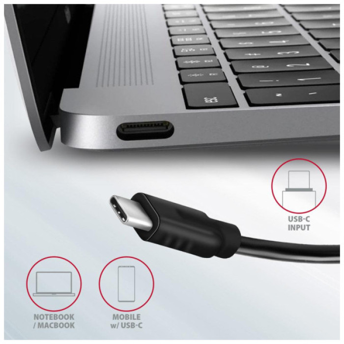 Концентратор AXAGON USB-C to 2xUSB-A + 2xUSB-C 10Gbps 0.13m gray (HMC-4G2)