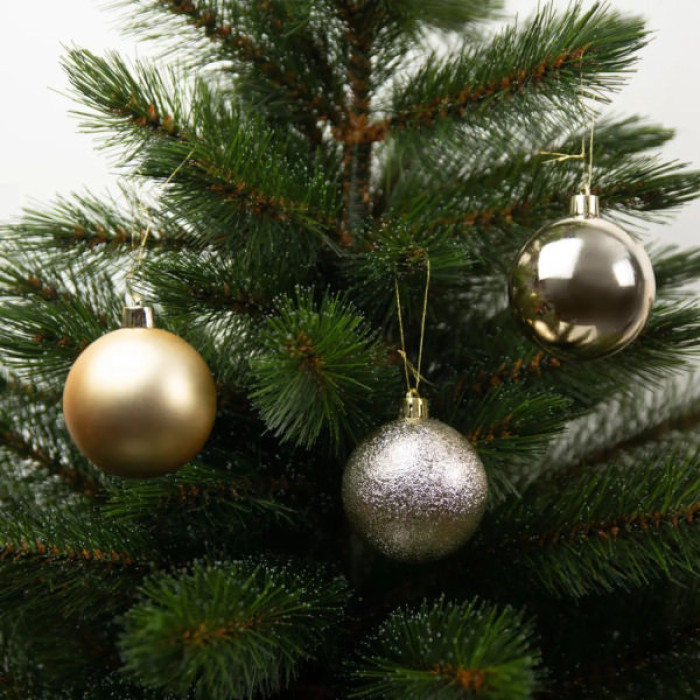 Ялинкова іграшка House Of Seasons Кульки Пластик 10 шт D6 см Шампань (8720967923885)