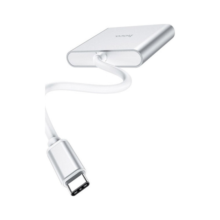 Концентратор HOCO USB-C to USB3.0+HDMI+PD HB14 Silver (6931474725790)