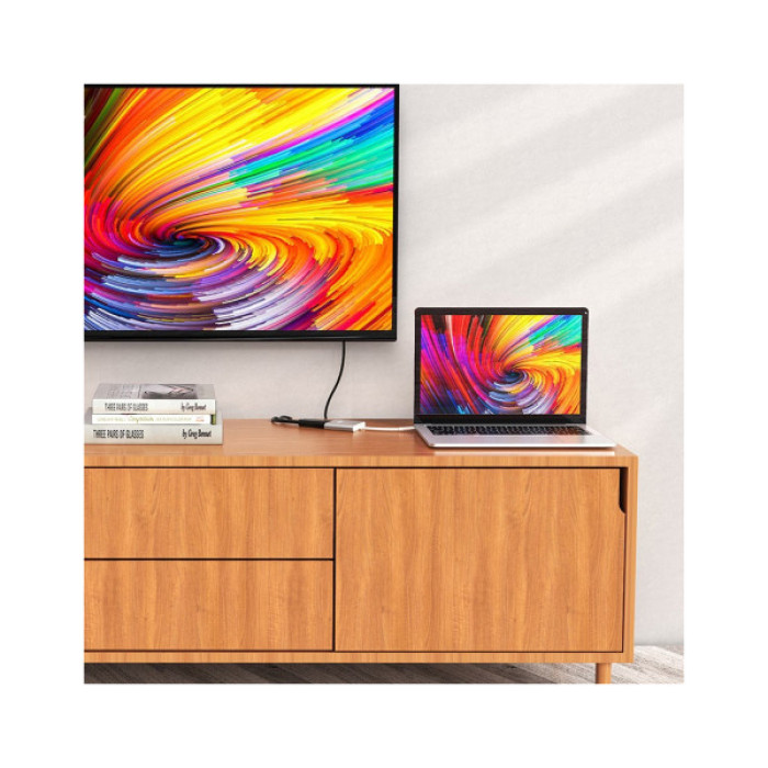 Концентратор HOCO USB-C to USB3.0+HDMI+PD HB14 Silver (6931474725790)