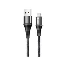 Дата кабель USB 2.0 AM to Lightning 1.0m 2.4A nylon X50 black HOCO (6931474734198)