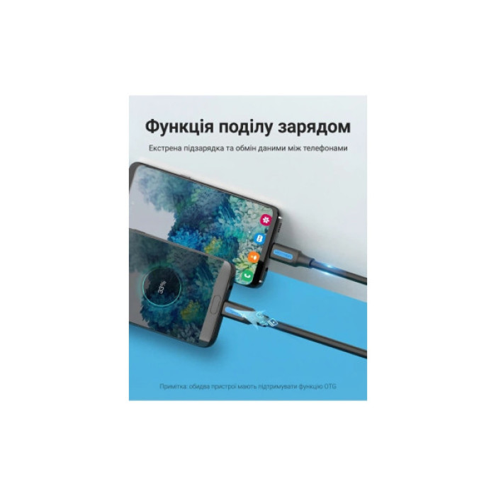 Дата кабель USB-C to Micro 5P 1.5m 2A black Vention (COVBG)