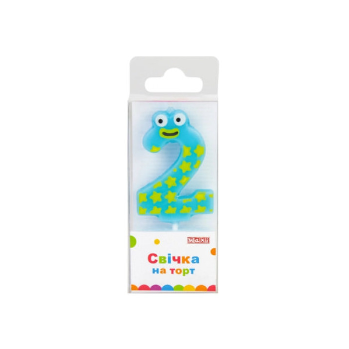Свічка Maxi "2" 4,5 см, на торт (MX622053-2)