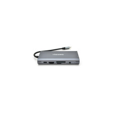 Концентратор VEGGIEG USB-C 7-in-1 USB-C + 3xUSB 3.0 + HDMI + VGA + SD/TF + RJ45 0.1m silver (TC10-U)