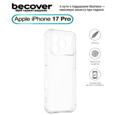 Чохол до мобільного телефона BeCover Anti-Shock Apple iPhone 17 Pro Clear (713797)