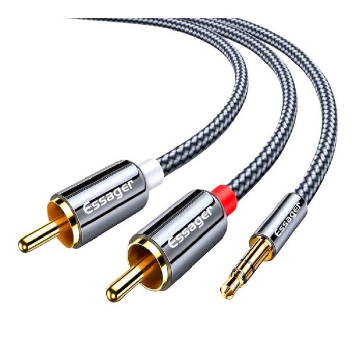 Кабель мультимедійний 3.5mm M to 2xRCA M 5.0m Essager (EYPZJ-MYD0H)