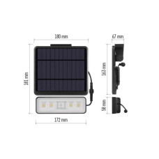 Прожектор EMOS сонячний світлодіодний 1300 лм IP54 4000K PIR (ZG112S)
