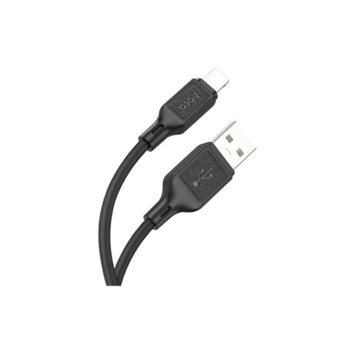 Дата кабель USB 2.0 AM to Lightning 1.0m silicone black HOCO (6931474788405)