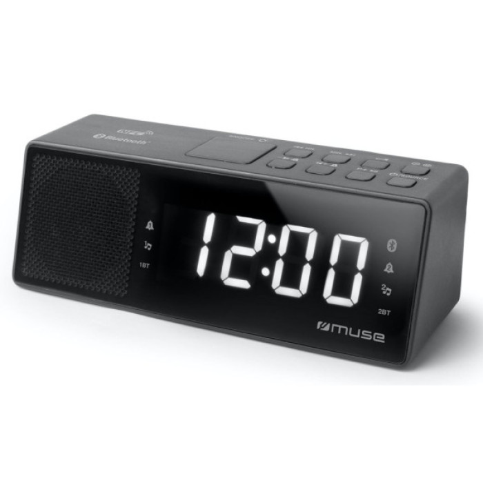 Настільний годинник Muse Радіо-годинник з USB чорний (M-172 BT)