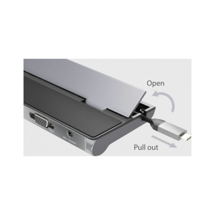 Порт-реплікатор J5create Dock-Station USB-C 10-in-1 (HDMI/PD/USB-A/USB-C/LAN/картридер/audio) (JCD543P-EN)