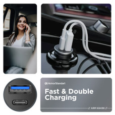 Зарядний пристрій Armorstandart USB Type-C PD20W + USB QC 3.0 Grey + cable Lightning (ARM82460)