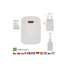 Зарядний пристрій EMOS V01G20 USB-C PD20W GaN (V01G20)