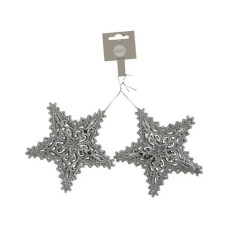 Ялинкова іграшка House Of Seasons Зірка орнамент 12.5 см Сіра (8718861610741)