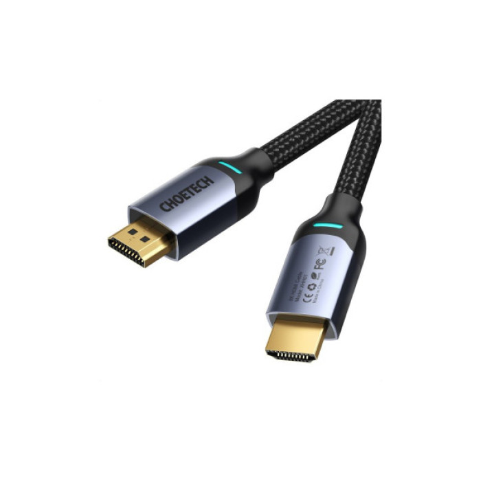 Кабель мультимедійний HDMI M to HDMI M 2.0m V2.1 8K60Hz HDR10 HLG Choetech (XHH01-BK)