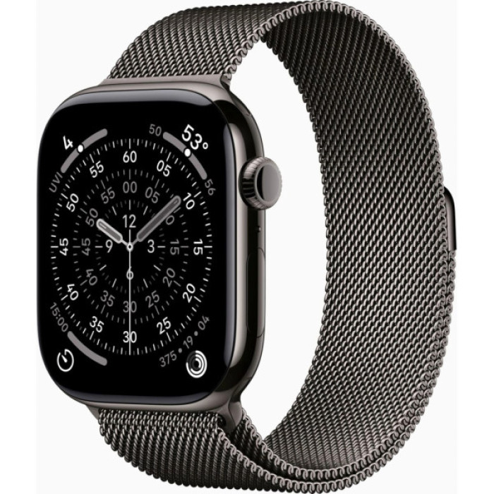 Смарт-годинник Apple Watch Series 11 GPS + Cellular 46mm Slate Titanium Case with Slate Milanese Loop - M/L (MFD44RK/A)