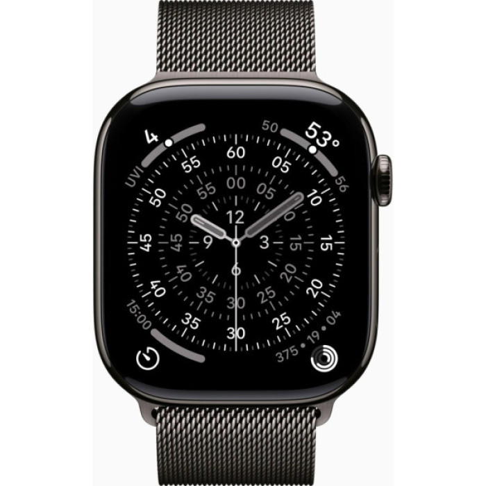Смарт-годинник Apple Watch Series 11 GPS + Cellular 46mm Slate Titanium Case with Slate Milanese Loop - M/L (MFD44RK/A)