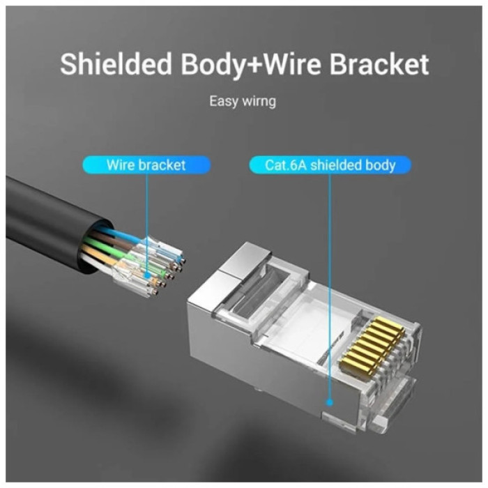 Конектор RJ45 FTP Cat.6 Modular 10 шт. Vention (IDFR0-10)
