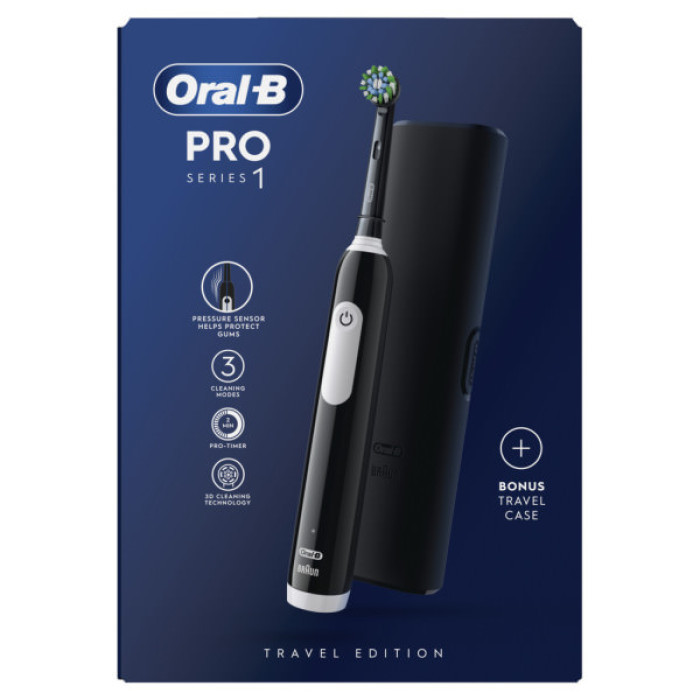 Електрична зубна щітка Oral-B Pro Series 1 D305.513.3X BK типу 3791+ чохол Travel Edition