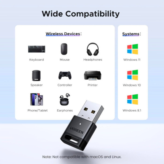 Bluetooth-адаптер Ugreen USB Bluetooth 5.4 CM748 Black (45134)