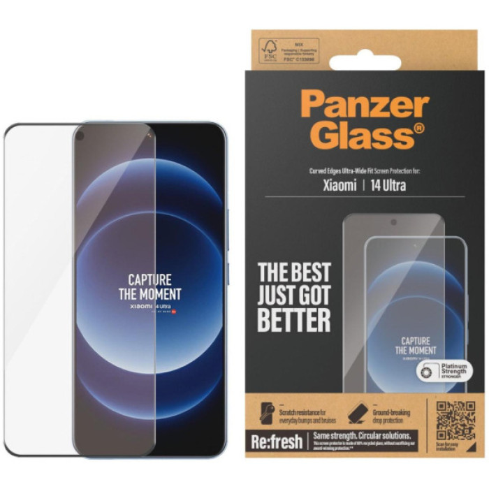 Скло захисне PANZERGLASS Xiaomi 14 Ultra Ultra-Wide Fit (PG_8074)