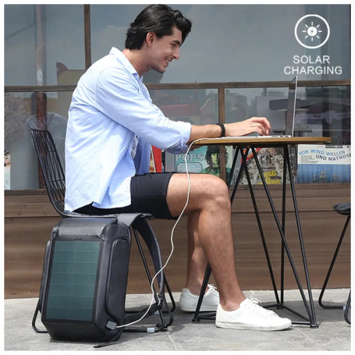 Рюкзак для ноутбука Kingsons 15.6" solar backpack Black (K9386W)