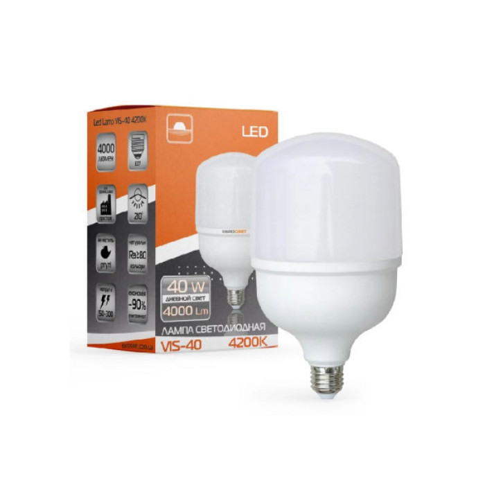Лампочка Євросвітло 40Вт 4200К (VIS-40-E27)