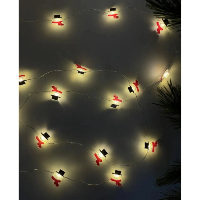 Гірлянда Chomik Струна Сніговик 2.2 м 20 LED Теплий білий (5900779880207)