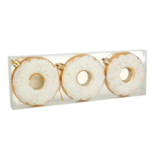 Ялинкова іграшка Chomik пластикові Пончики 3 шт, 8см, білі (5901292677169_2)