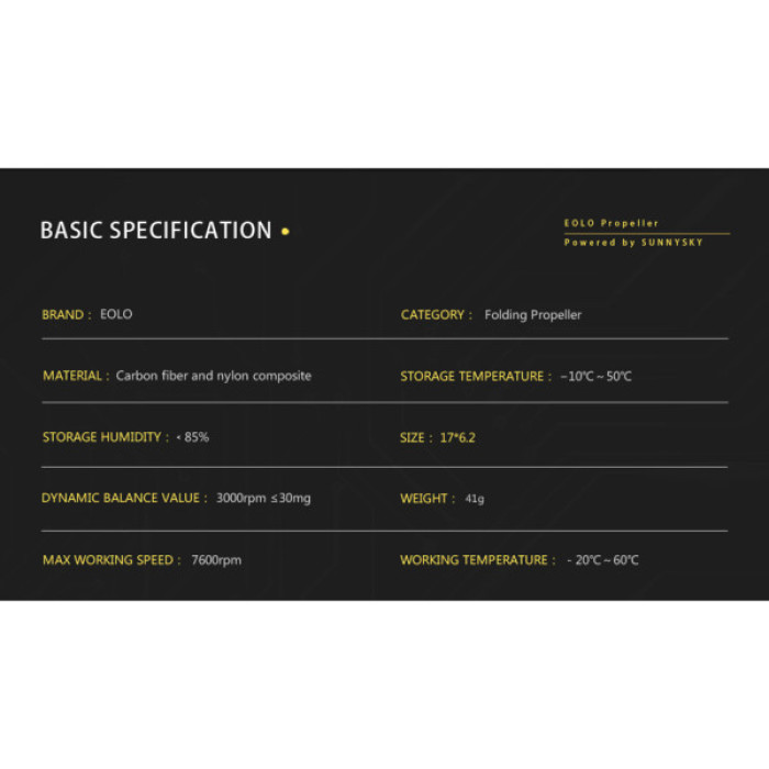 Пропелер для дрона Eolo 17x6,2 1 CW+1 CCW (FP-1762)