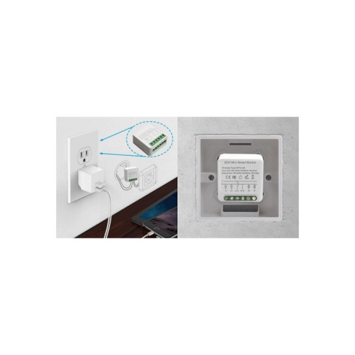 Розумне реле TUYA Wifi 16A 2-канальный (HS084028)