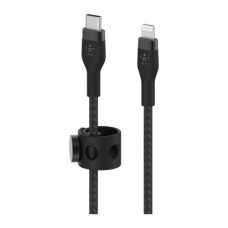 Дата кабель USB-C to Lightning 1.0m braided silicone black Belkin (CAA011BT1MBK)