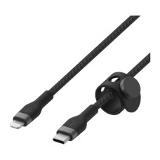 Дата кабель USB-C to Lightning 1.0m braided silicone black Belkin (CAA011BT1MBK)