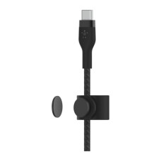 Дата кабель USB-C to Lightning 1.0m braided silicone black Belkin (CAA011BT1MBK)