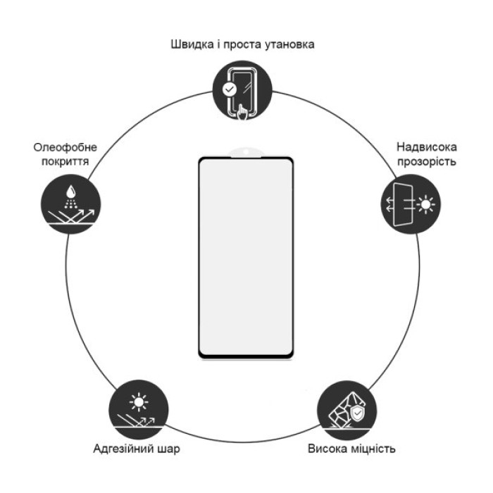 Скло захисне Drobak Samsung Galaxy S24 FE Black Frame A+ (383801)