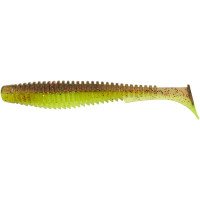 Силікон рибальський FishUP U-Shad 4" 203 - Green Pumpkin/Flo Chartreuse (8шт/уп) (1864.11.20)