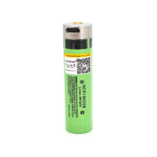 Акумулятор 18650 3400mah, 3.7V(2.75-4.2V), Type-C, Green Liitokala (Lii-34B-USB)