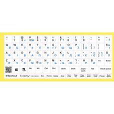 Наклейка на клавіатуру BestKey непрозора біла основа, 76, синій (BKU13WHI_BLU)