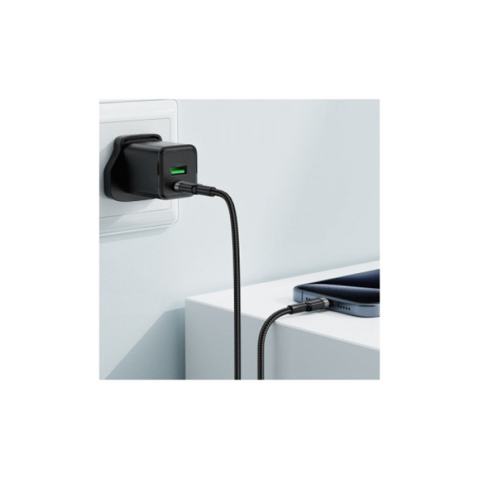 Дата кабель USB-C to USB-C 1.2m 60W black Acefast (6974316285137)