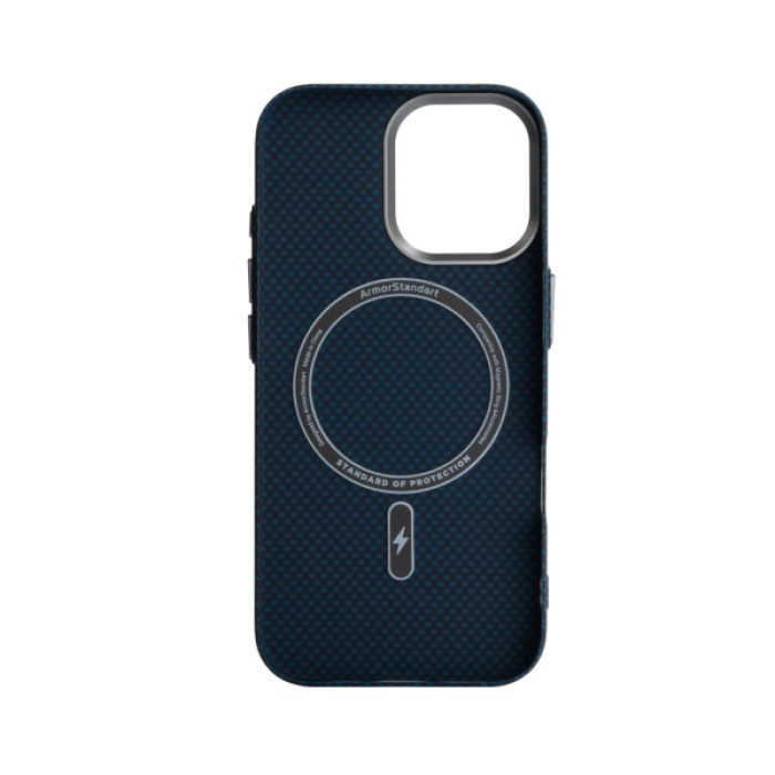 Чохол до мобільного телефона Armorstandart LikeCarbon2 MagCase Apple iPhone 17 Kevlar Dark Blue (ARM88613)